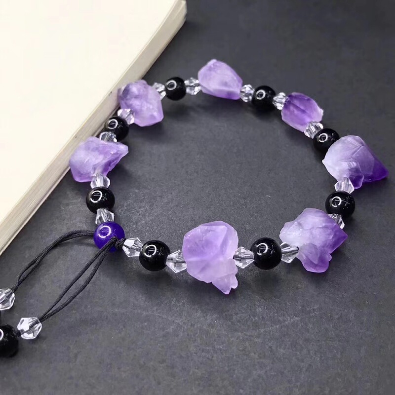 Natural Amethyst Raw Stone Bracelets, Various DIY Design Bracelets, Jewelry Suppliers, Wholesale Handmade Amethyst