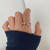 One size brand ring, silver 925 sample, internet celebrity, on index finger