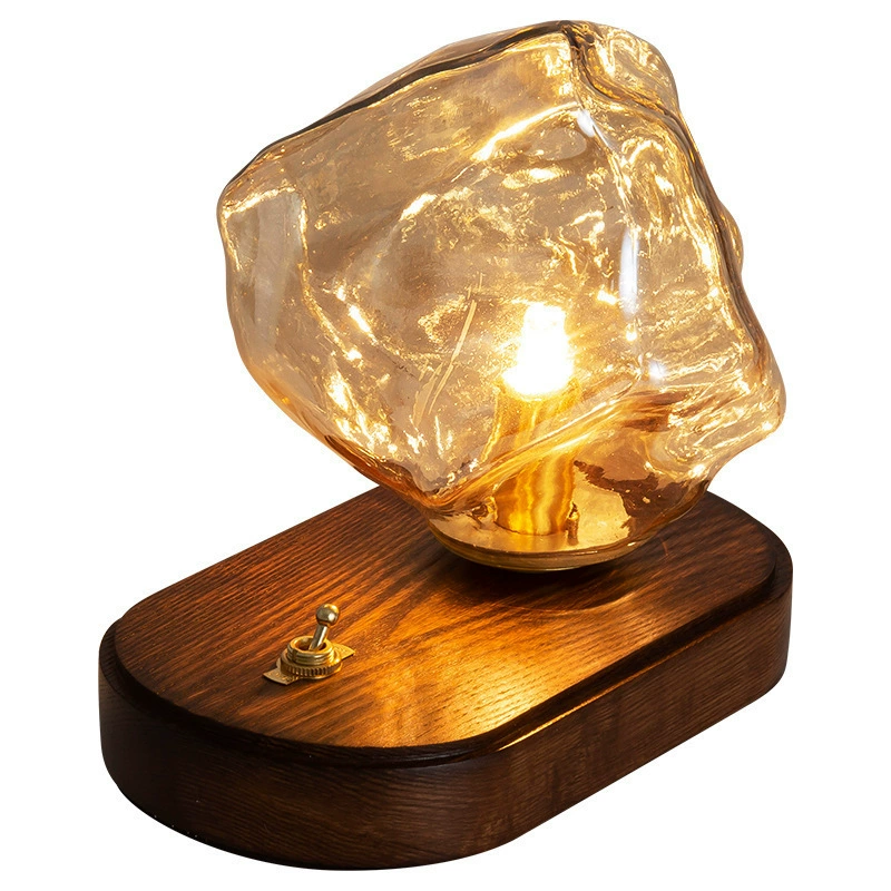 Design ice cubes, table lamp for bed, lantern, night light for living room, sofa, retro lights