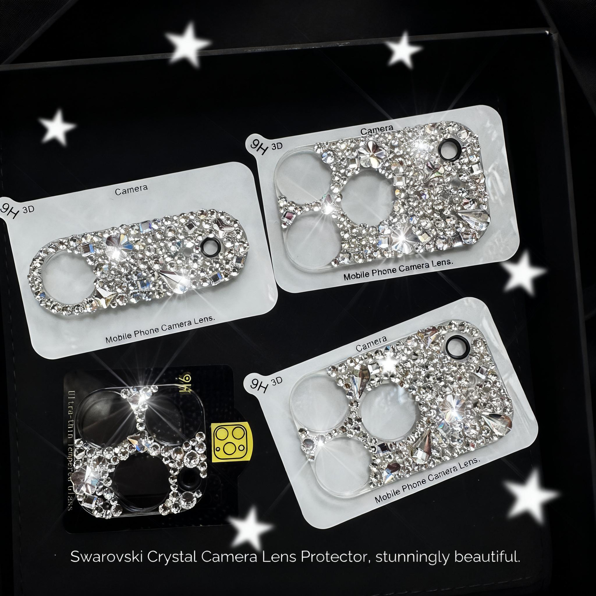 韩系小香风水钻适用苹果17PROMAX手机后置镜头膜16pro一体式保护