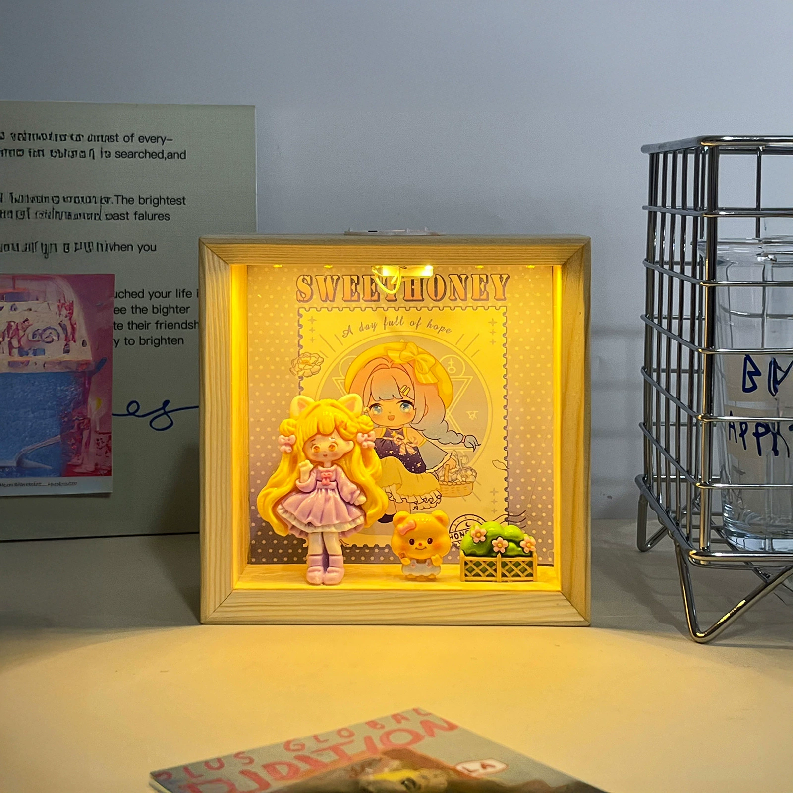 Игра с едой, ночник для спальни, деревянные украшения с героями мультфильмов, новая коллекция