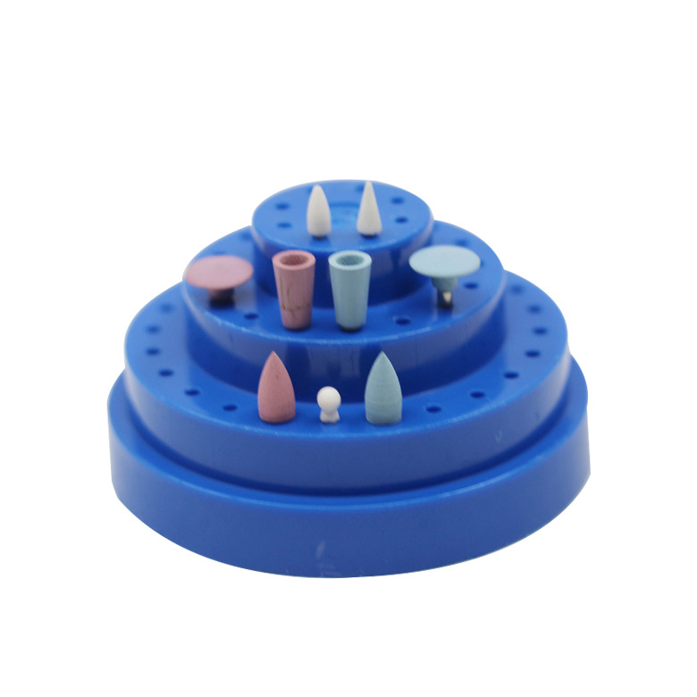 Caja de aguja dental de 48 agujeros de tres colores aguja redonda de plástico cabeza de molienda desinfección caja de almacenamiento de desinfección de alta temperatura titular de la aguja