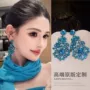 晚宴重工白蓝色闪钻耳钉