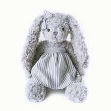 软生活灰色条纹穿衣兔子公仔拧花绒毛绒玩具安抚玩偶生日礼物