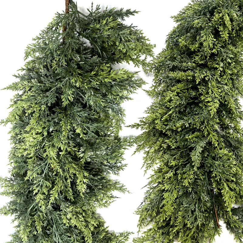 クロスボーダー人工シミュレーション感触ソフトプラスチック杉葉籐クリスマスホーム松葉蔓緑植物装飾|undefined