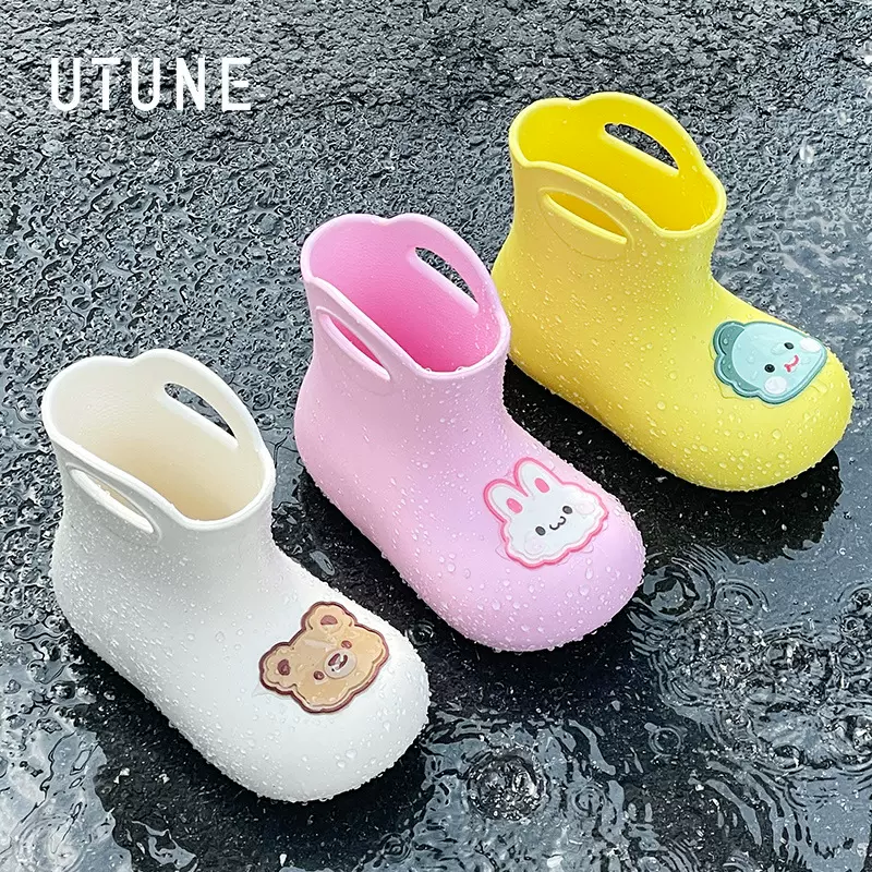 优调儿童雨鞋男女童雨靴软底幼儿园宝宝小学生上学防水防滑胶套鞋