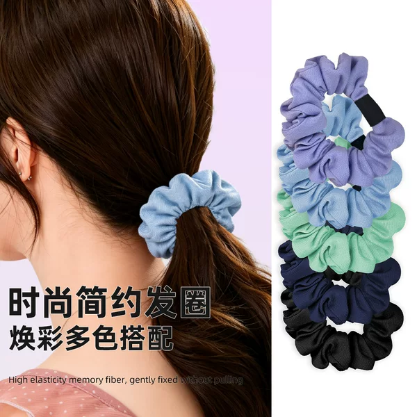 do new solid color high-elasticity scrunchie for women, elegant and sophisticated, simple and versatile, suitable for ponytails and as a sports headband