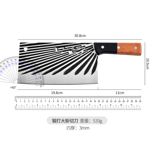 Hand-forged kitchen knife for home cooking, chef's style, dual-purpose for chopping and slicing, ultra-fast and sharp, specialized for cutting vegetables and bones