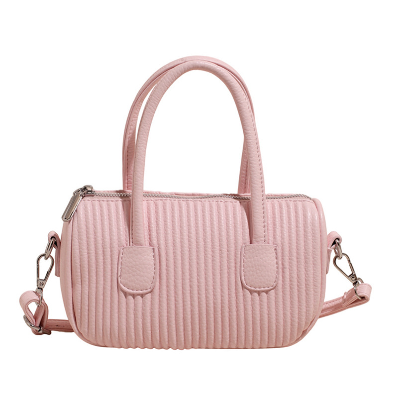 Bolso de moda coreano 2025 verano nuevo bolso femenino bolso de hombro a rayas casual bolso de mensajero con patrón de lichi simple