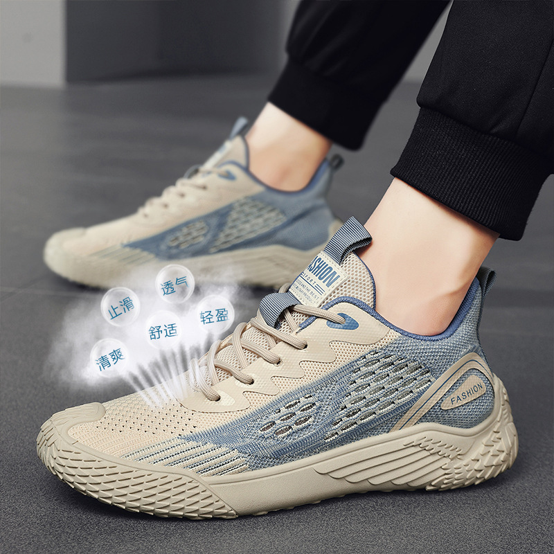 Factory Direct Supply Men's Shoes Wholesale Breathable Mesh Sports Casual Running Shoes Soft Sole Mesh Shoes Cross-border Sneakers Trendy Shoes