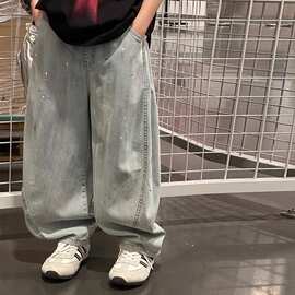 男童裤子夏季薄款2026新款儿童宽松冰丝牛仔裤中大童夏装防蚊裤