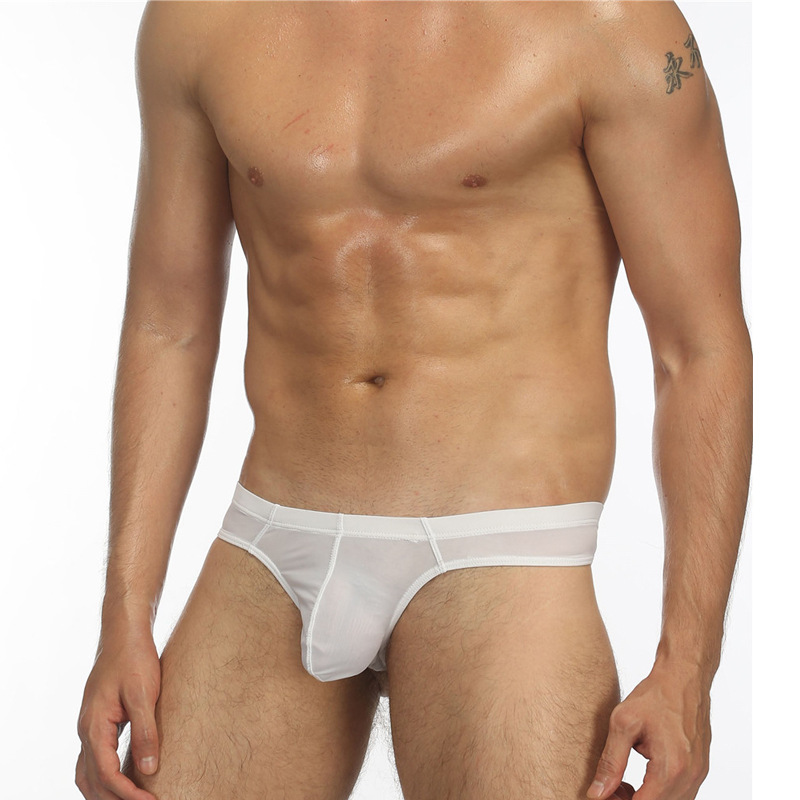 Men's Underwear Sexy U-Convex Thong Low-Waist Men's Bikini Ultra-Thin See-Through Single Thong Comfortable Underwear Cross-Border
