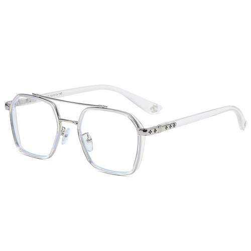 Anti-blue light Chen Wei Ting same style glasses frame for men, double bridge steel Iron Man prescription glasses, retro glasses frame wholesale