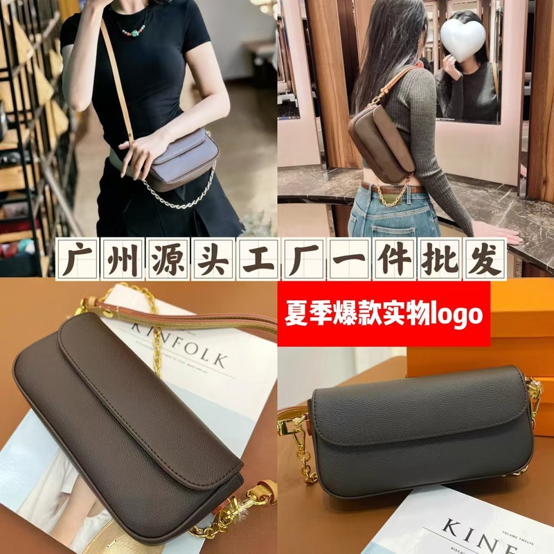 Lujia Guang バッグ新しいアイビーオールドフラワーレディースバッグ本革チェーン携帯電話麻雀バッグ脇の下ショルダークロスボディバッグ|undefined