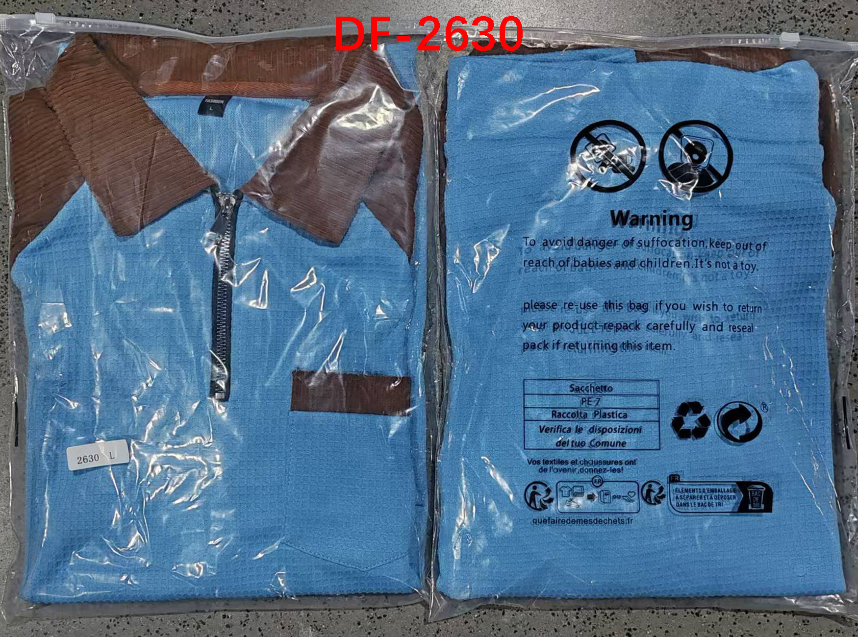 Polo da uomo in maglia waffle con collo a risvolto e zip_voghion.com