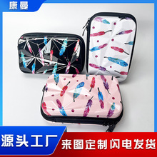 现货PC硬壳化妆包7寸单肩斜跨包可加印LOGO图案迷你过夜洗漱包