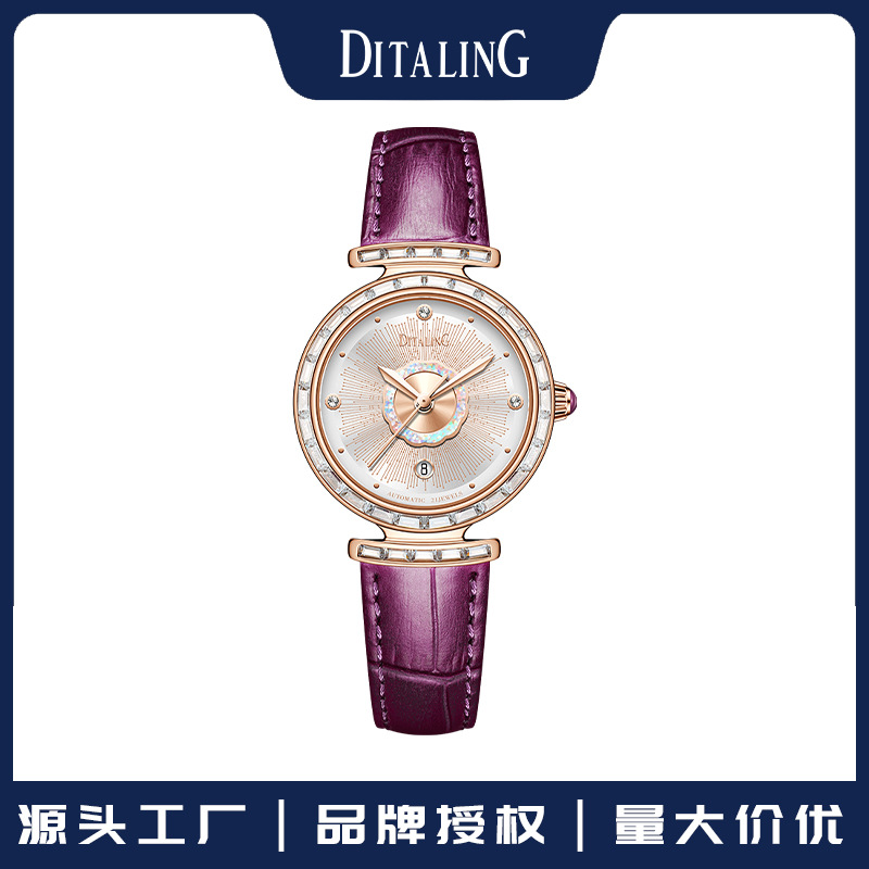 German Ditaling Brand Watch Women's Fashion Diamond-Encrusted Accessible Luxury Fully Automatic Mechanical Watch Cross-Border Supply