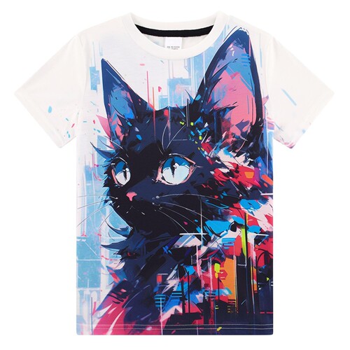 2025 New Cat Animal Pattern 3D Digital Printing Women's Summer Short Sleeve T-Shirt Fashion and Stylish Loose Top