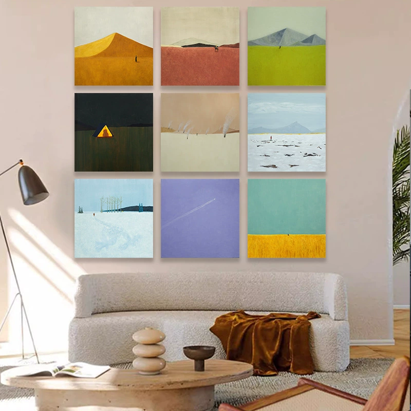 Salaluji нишевая художественная подвесная картина для отеля, квартиры, нормкор, абстрактная горная роспись, безрамная картина, украшение для гостиной, картина