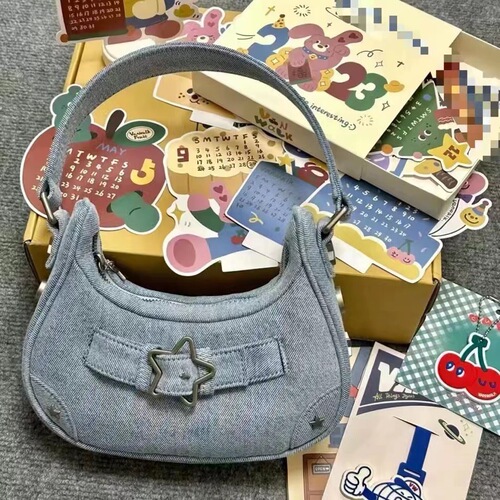 Baguette bag for women 2024 new hot girl armpit bag this year's popular pu leather personalized star buckle shoulder bag for women