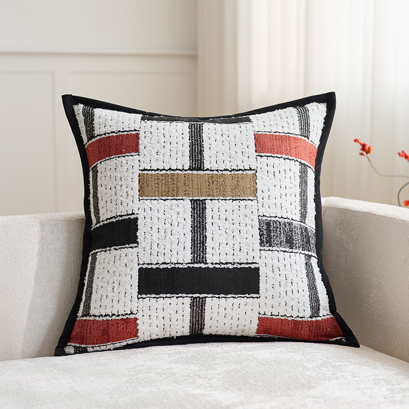 Casas transfronterizas modernas y simples jacquard almohada de hotel modelo de habitación decoración cojín cubierta de sofá sala de estar almohada cubierta