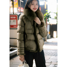 高端兔毛领短款白鸭绒羽绒服女冬季2025新款兔毛显瘦小个子外套