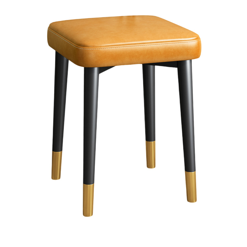 Silla de comedor de lujo ligera nórdica, taburete cuadrado de paquete suave apilable para el hogar, silla de mesa moderna simple, taburete de maquillaje para uñas