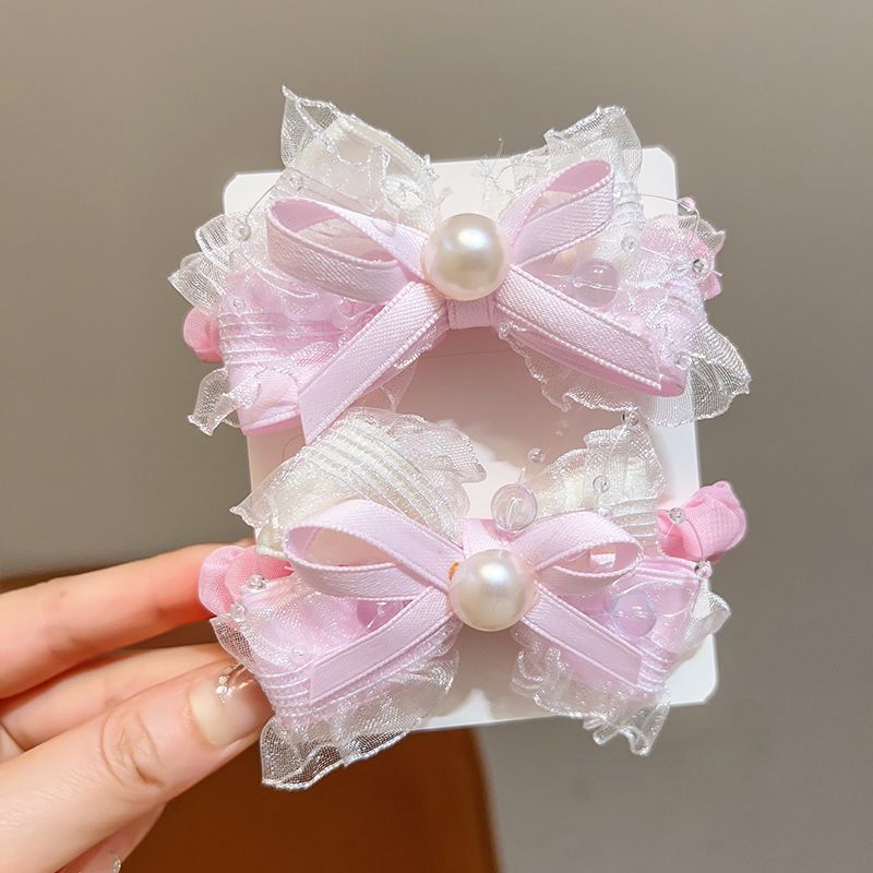 Papá Noel correa de goma para niños navideños vestido de cabello jardín de infantes bebé anillo de cabello de Navidad atmósfera accesorios