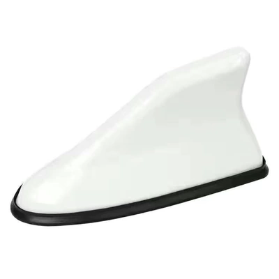 Car Shark Fin Antenna with Signal Radio Shark Antenna Roof Shark Fin Car Antenna Decoration Universal Type (vehicle antenna) - pure-white-boxed