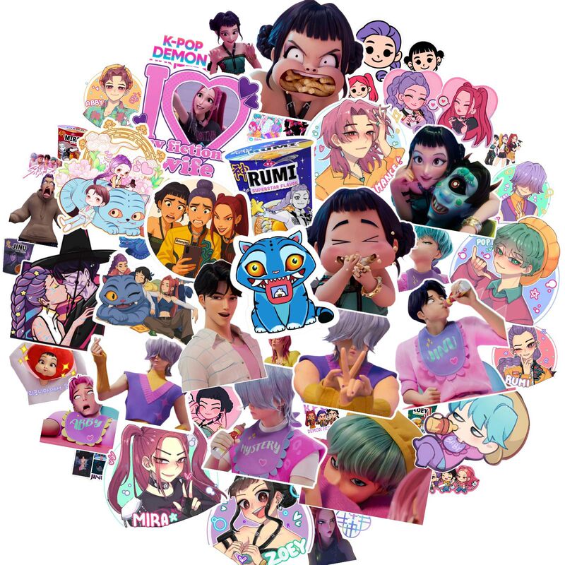 Cross-Border Popular 50 Devil Movie Hunter Huntrix Saja Derpy Sussy Anime Stickers Cross-Border Popular 50 Devil Movie Hunter Huntrix Saja Derpy Sussy Anime Stickers