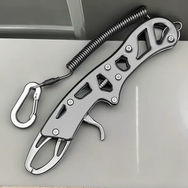 New plaid-pattern stainless steel fishing pliers with fish control device, used for opening loops, tying lines, and removing hooks, specifically designed for outdoor fishing
