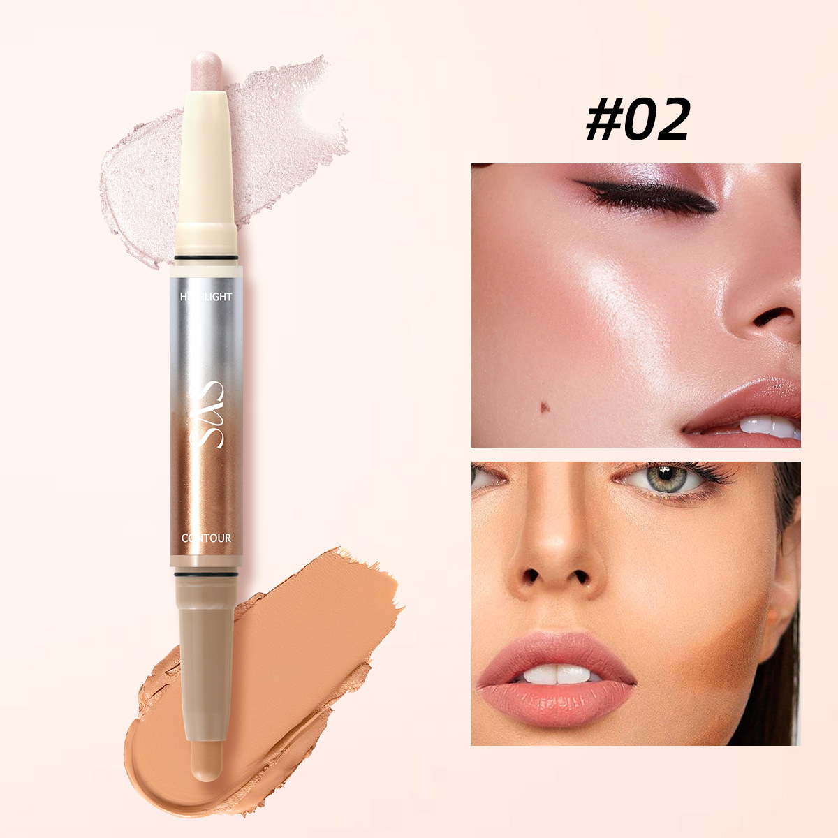 SAS Transfronterizo Amazon Natural Hot Sale 2 - in - 1 Highlight Stick + Reparación Stick SHT002