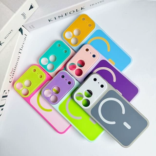 撞色大视窗果缤纷磁吸适用苹果17Promax手机壳iPhone16/15/14套13