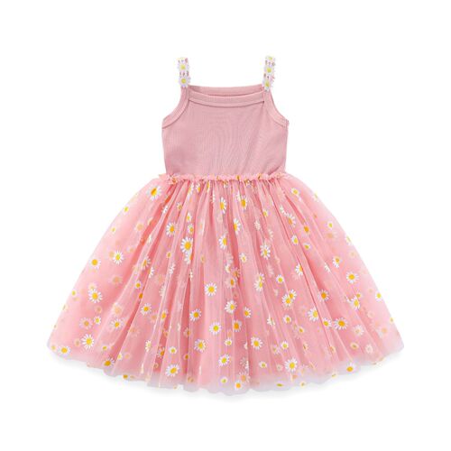 Summer Children Slip Dress Net Gauze Skirt Girls Little Zoujuu Floral Dress Kids Dress INS Bestselling