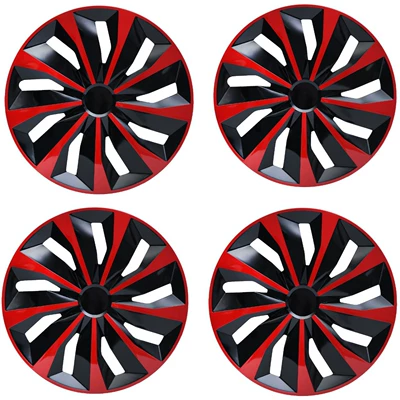Car Modified Wheel Hub Cap Decorative – Hub cover - 12inch-red-and-black-set-of-4