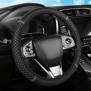 Cover, Universal for All Seasons, Steering wheel cover - blackpurple-38cm