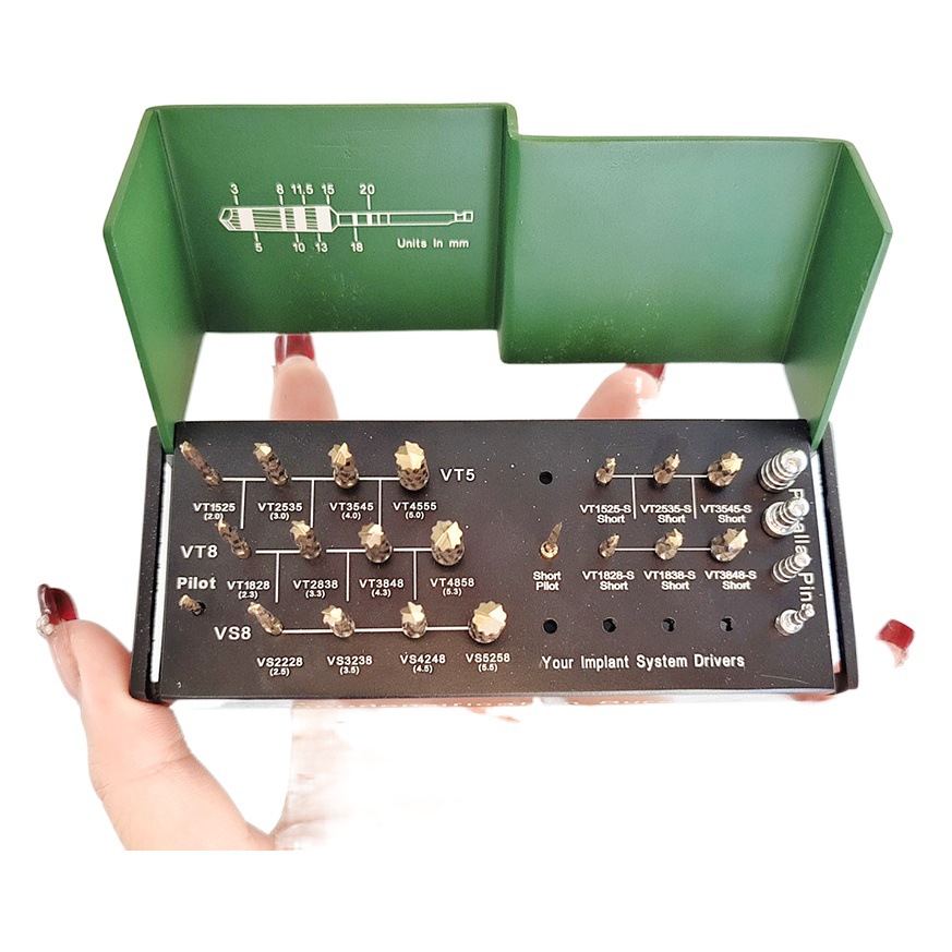 Dental oral implante seno maxilar herramienta de elevación interna y externa traje pionero taladro escariado taladro hueso taladro Caja de Herramientas