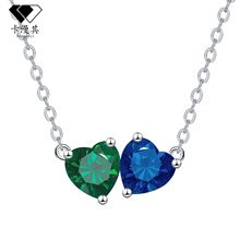 卡漫其跨境欧美电商专供简约大气高级感锆石心心相印项链锁骨链女