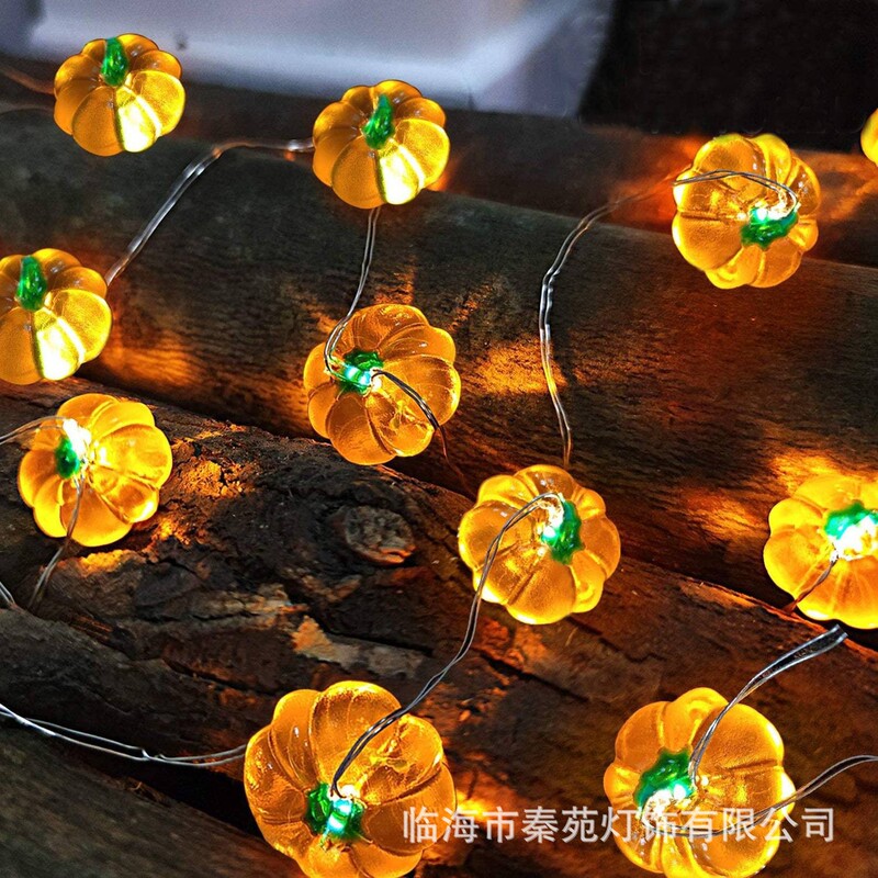 Cross-Border 3D Pumpkin String Lights Solar Copper Wire String Lights Ip65 Waterproof Outdoor Garden Decorative Lights