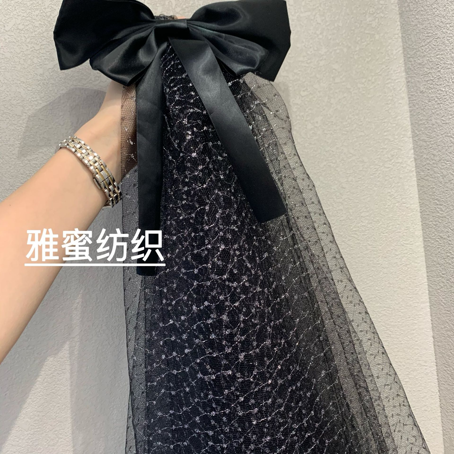 Suministro directo de fábrica malla jacquard onda plata seda malla hanfu Lolita ropa tela en stock al por mayor