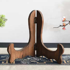 厂家供应木质茶饼架桌面摆件普洱茶饼展示架子中式实木茶饼支架