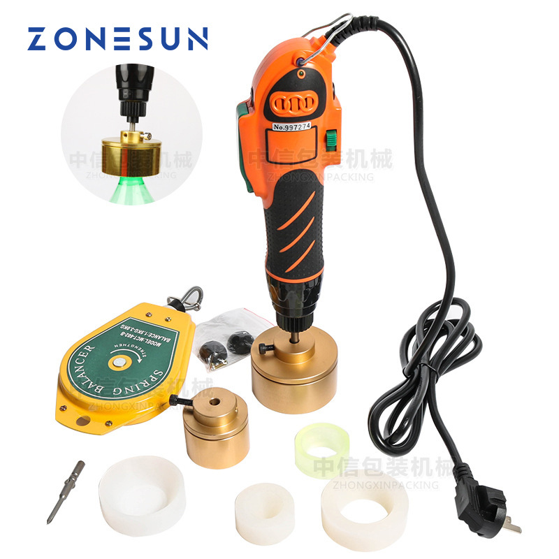 ZONESUN手持旋盖机 100W手动锁盖机 拧盖机充电式瓶盖锁盖封口机