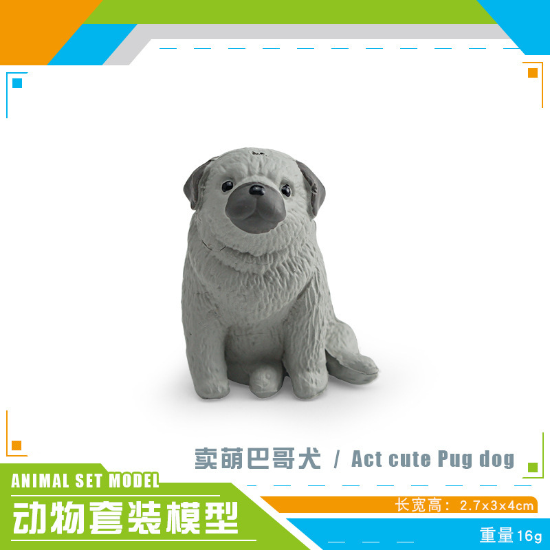 Transfronterizos mini simulación perro de madera panda cerdo conejo blanco serpiente blanca hámster nutria foca animal adornos modelo juguete