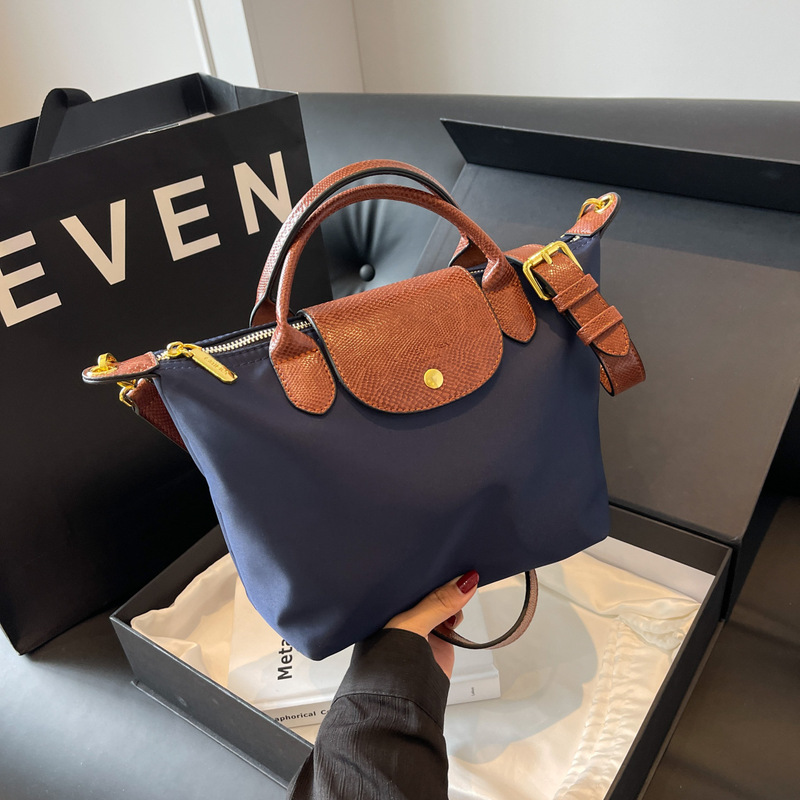 Cross-border 2024 New Oxford Cloth Bag Dragon bags Women's Textile Fashion Stitching Dumpling Bag Simple Handbag