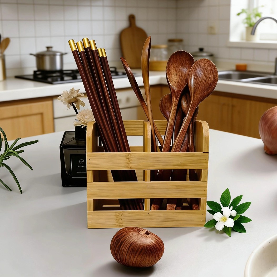 Escurridor de Palillos de Madera Multiuso para Cocina image 4