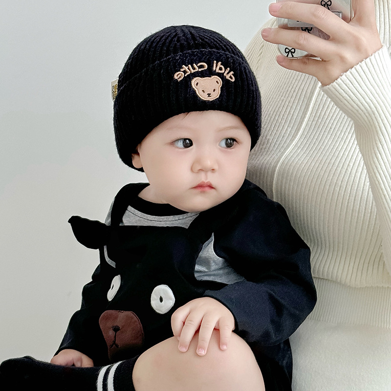 Otoño y invierno gorra de piel de melón extranjera gorra de lana para bebés de un mes pequeño gorra de tejido para bebés