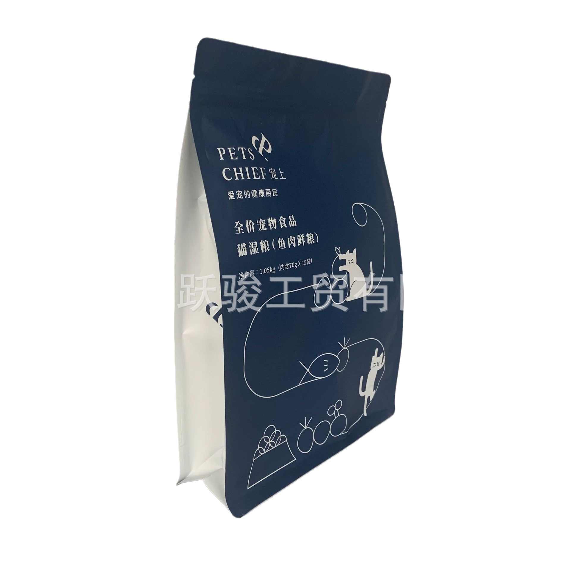 宠物零食八边封镀铝包装袋拉链袋磨牙棒猫咪真空站立袋分装