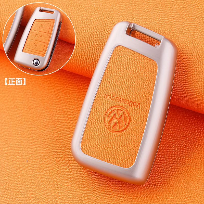 ZH 폭스바겐 모델 B [펄 크롬-오렌지 가죽] 싱글 메탈 쉘