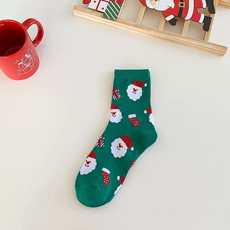 男性と女性のためのクリスマスソックス、かわいい漫画のトレンディなロングソックス、秋と冬の綿のソックス、カップルのクリスマスソックス卸売|undefined