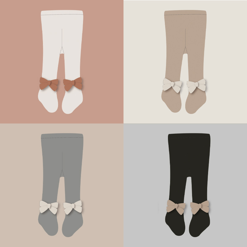 Fábrica de medias de la industria de la ropa de cama de amigos personalizada mayorista para niños algodón peinado vestidos de la princesa leggings arco